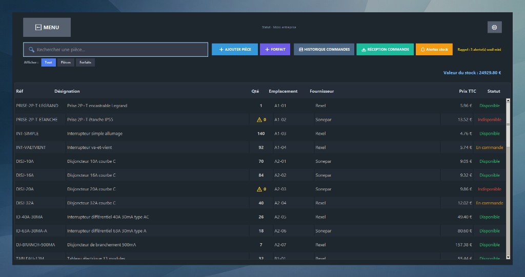 GESTOK — gestion du stock